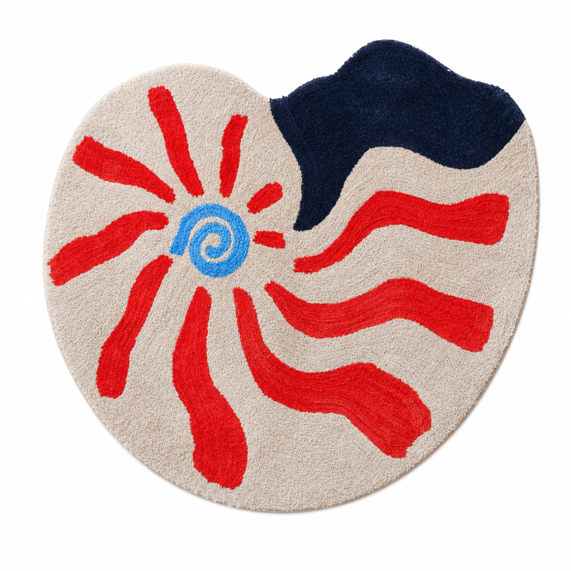 พรมกลม JKLOVEHOME SOFT ROUND CARPET SERIES 025 120X125 ซม. สีขาว